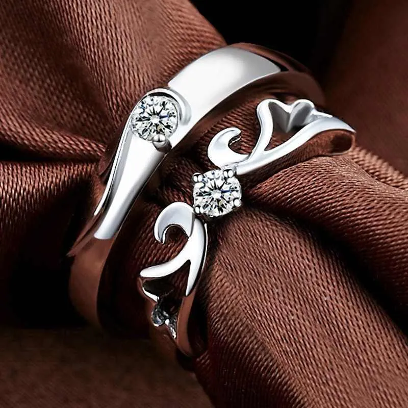 Elegant Sterling Silver Couple Rings