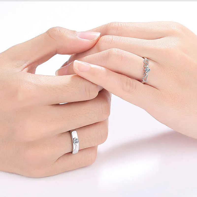 Elegant Sterling Silver Couple Rings