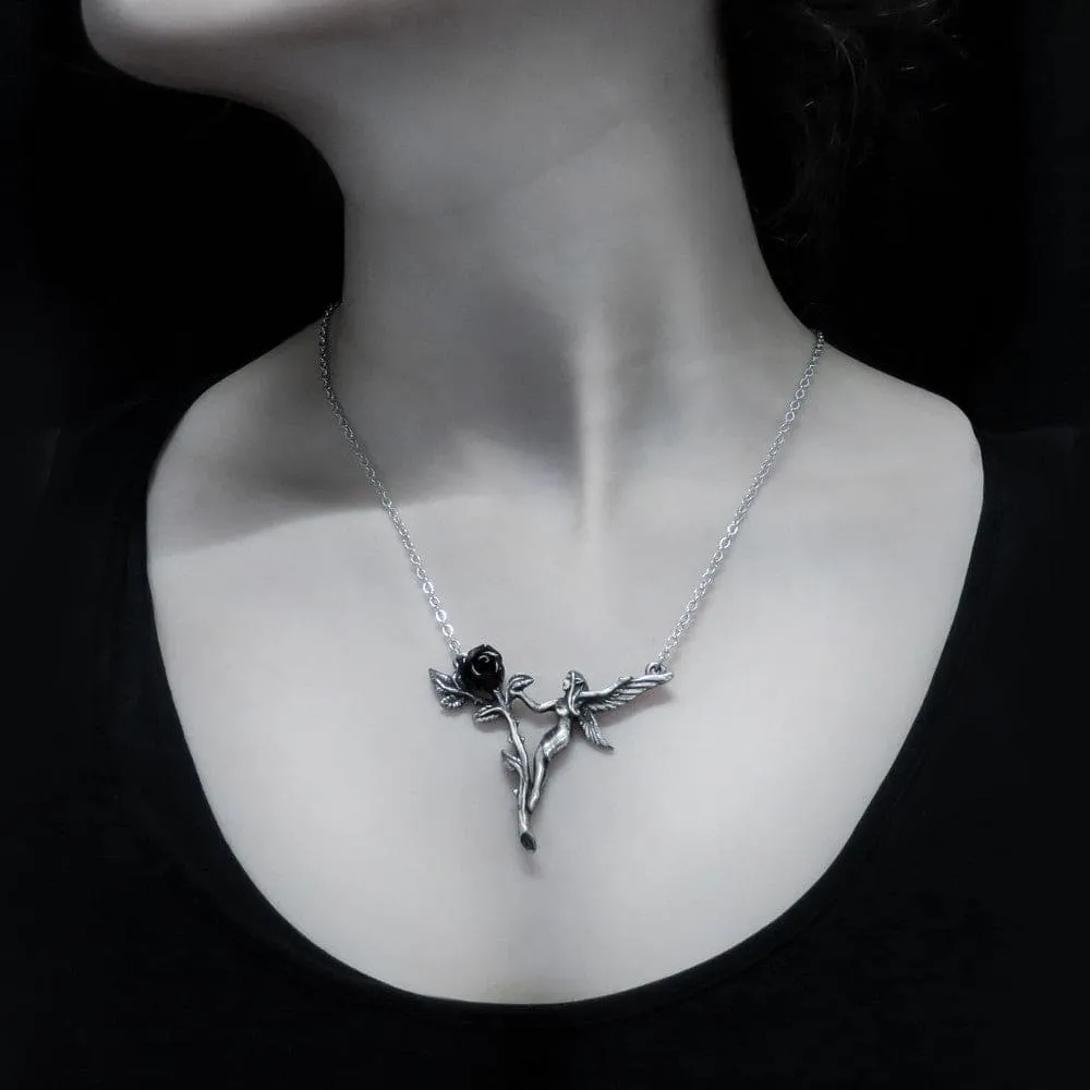Fairy Glade Reflecting The Sweet Life Of A Black Rose Necklace