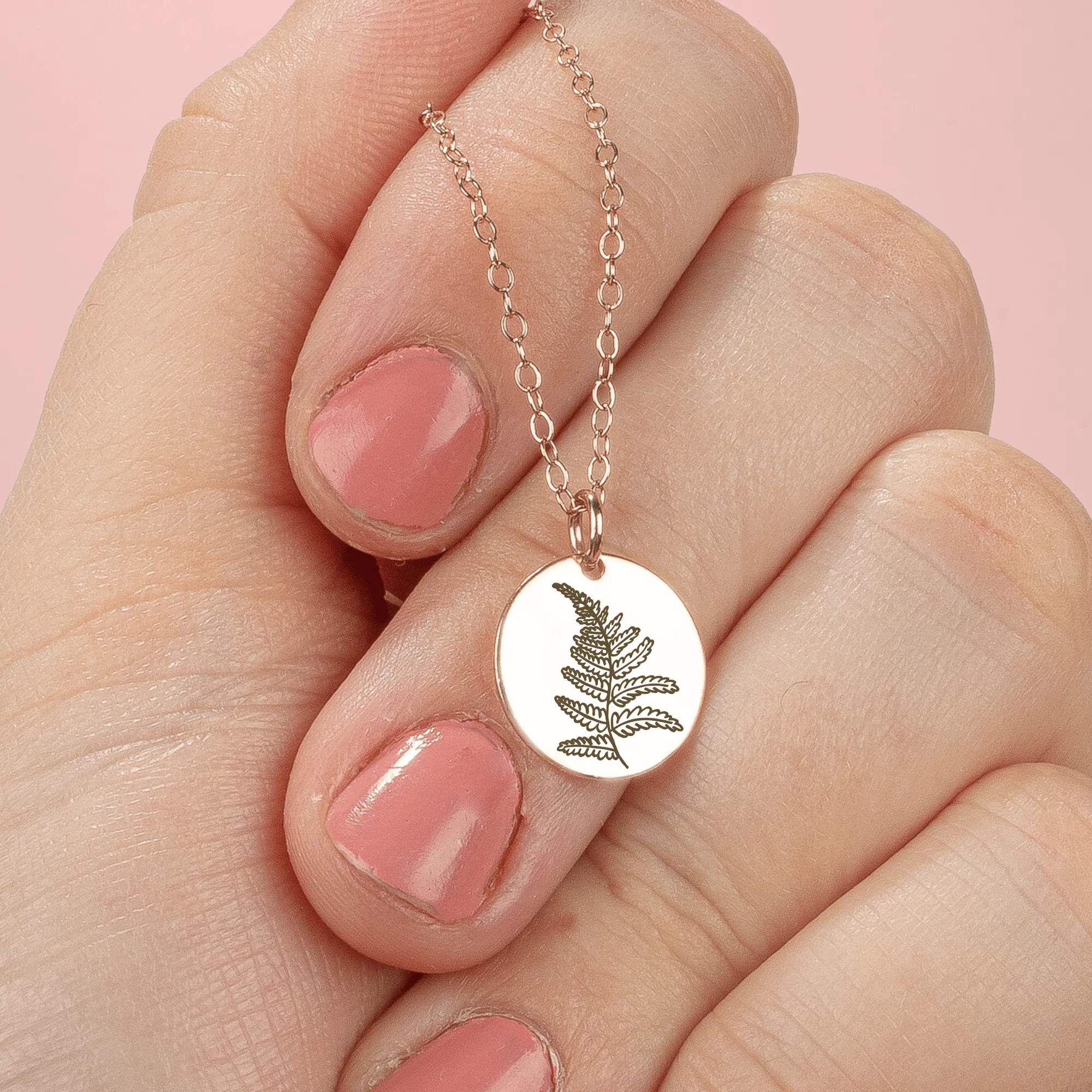 Fern Disc Necklace