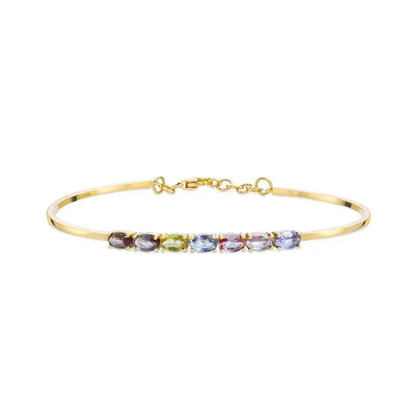 GFG Jewellery 18ct Dumom Bangle - Pastel Sapphires