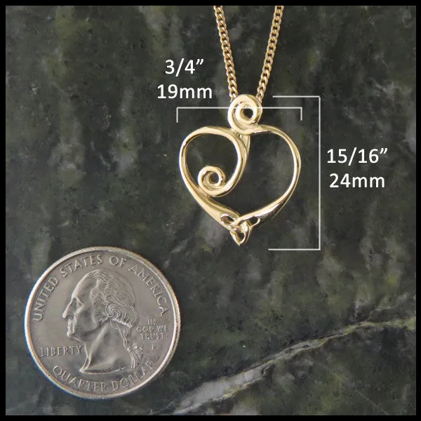 Gold Anna's Heart Pendant and Earring Set