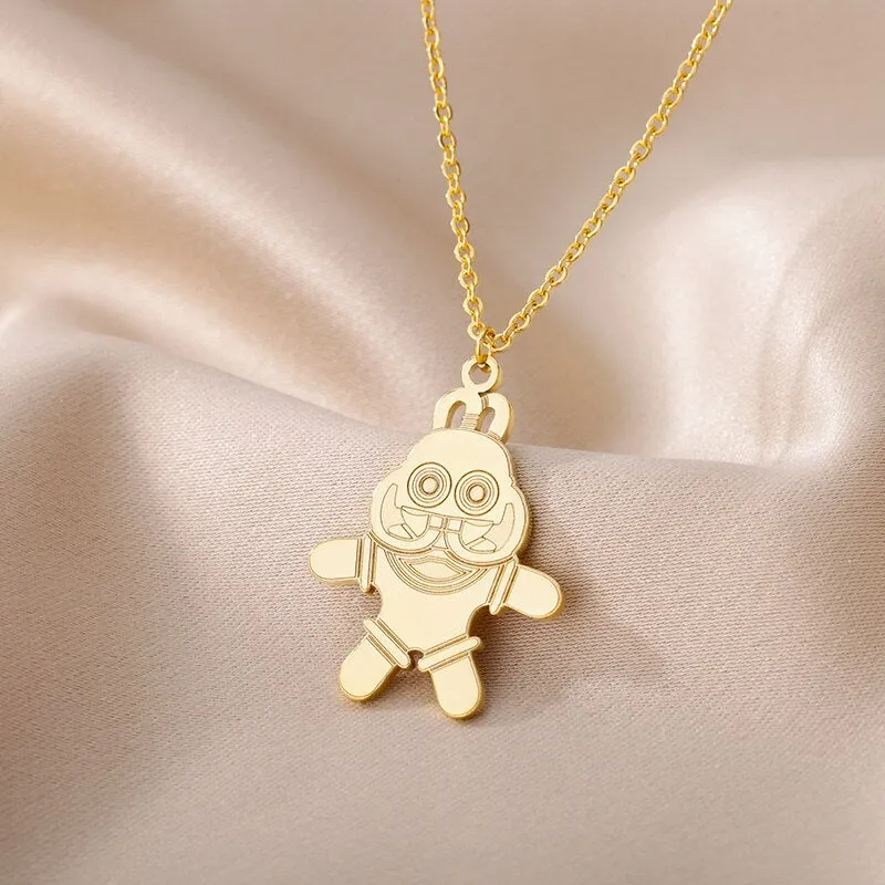 Gold Color Stainless Steel Joker Pendant Necklaces For Women
