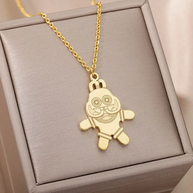 Gold Color Stainless Steel Joker Pendant Necklaces For Women