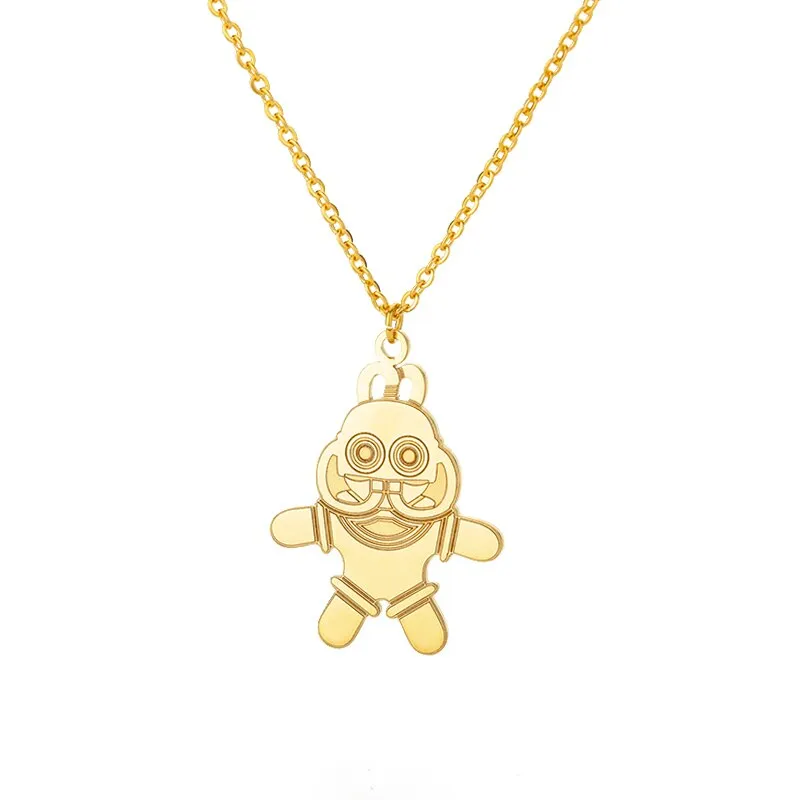 Gold Color Stainless Steel Joker Pendant Necklaces For Women