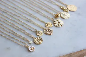 Gold Layering Necklace, Celestial Jewelry, Minimalist Jewelry, Gold Dainty Jewelry, Layered Necklace, Gold Coin Necklace, Pendant Necklace