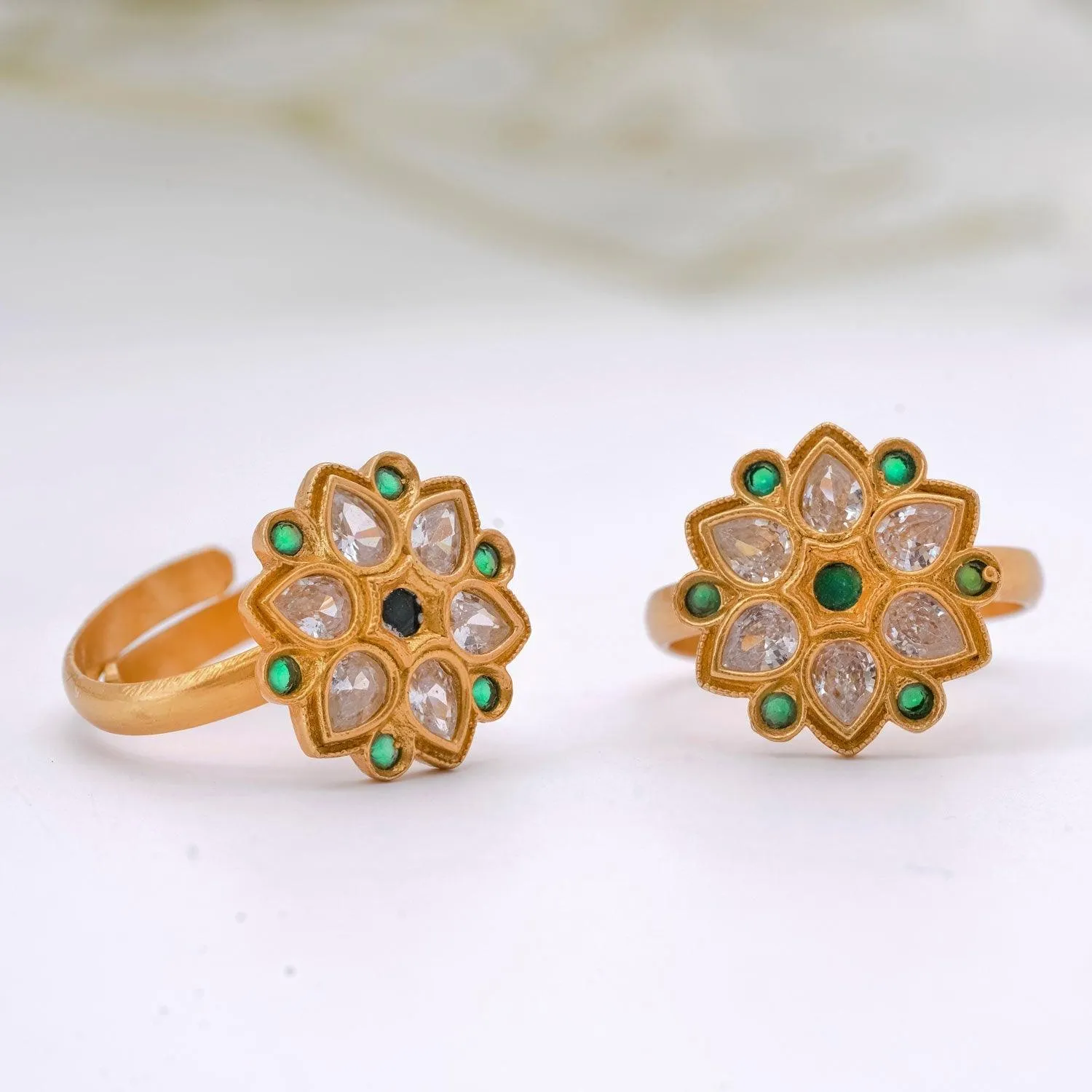Gold Polish Adjustable Toe Rings