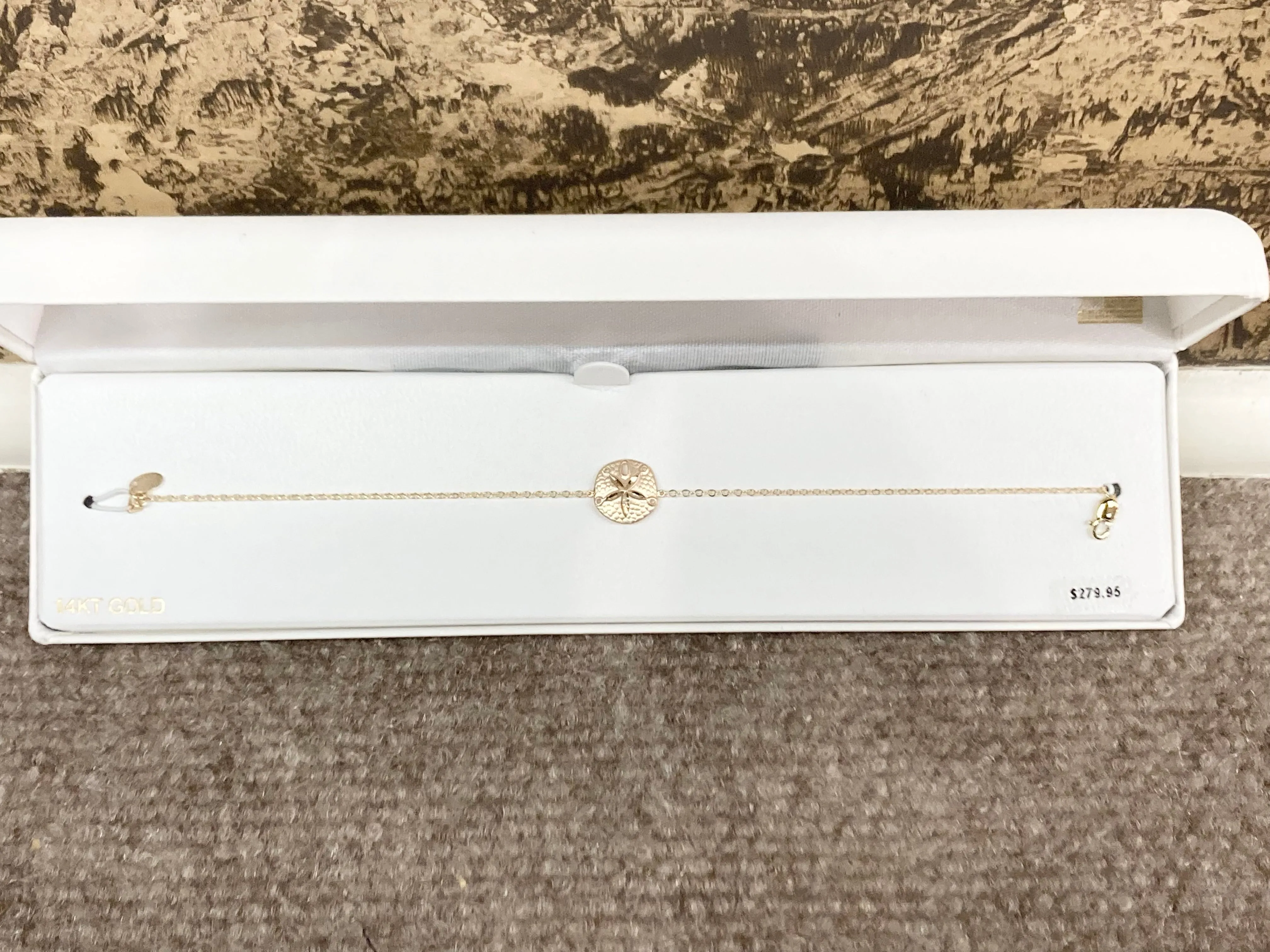 Gold Sand Dollar Adjustable Bracelet
