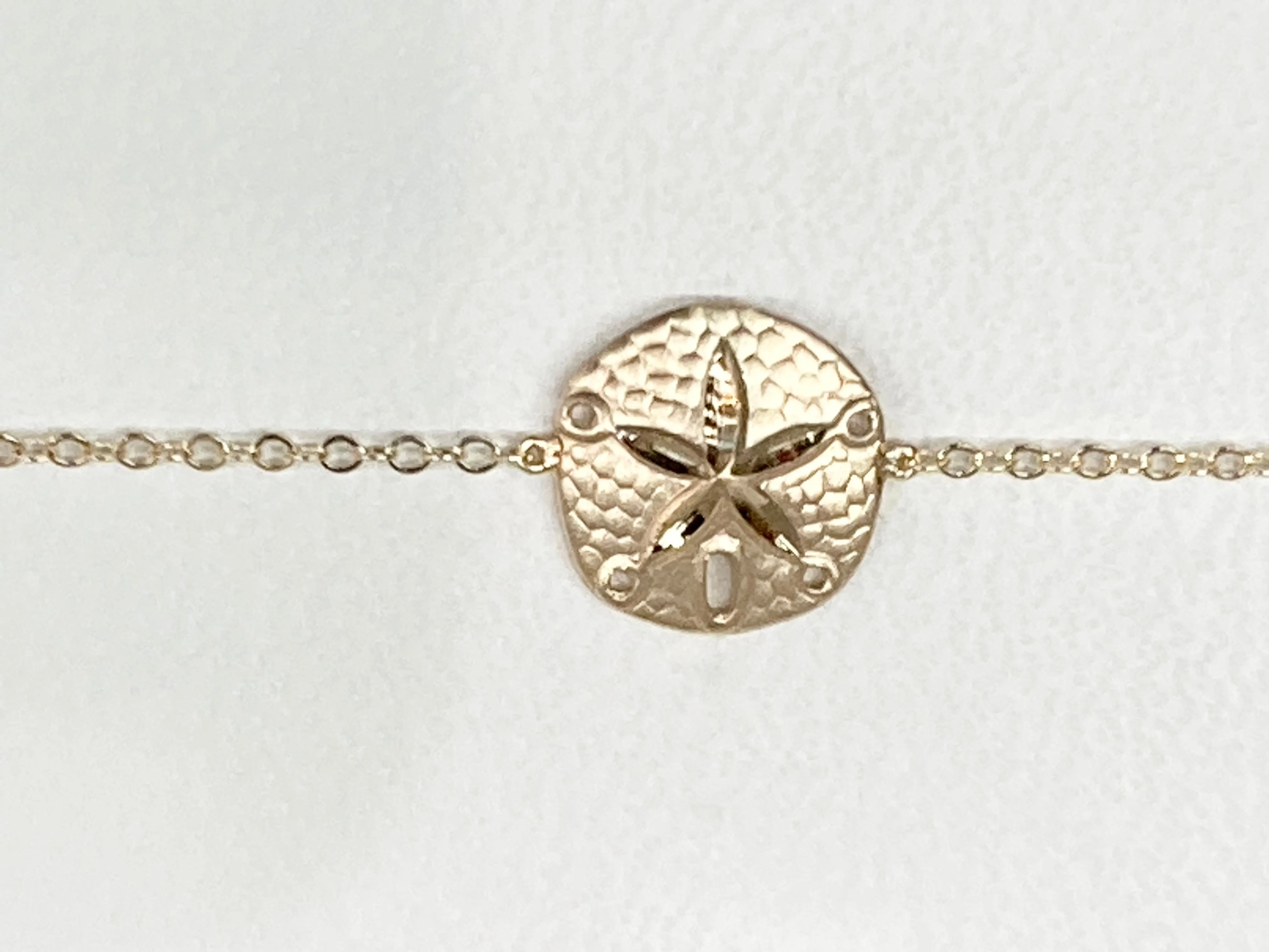 Gold Sand Dollar Adjustable Bracelet