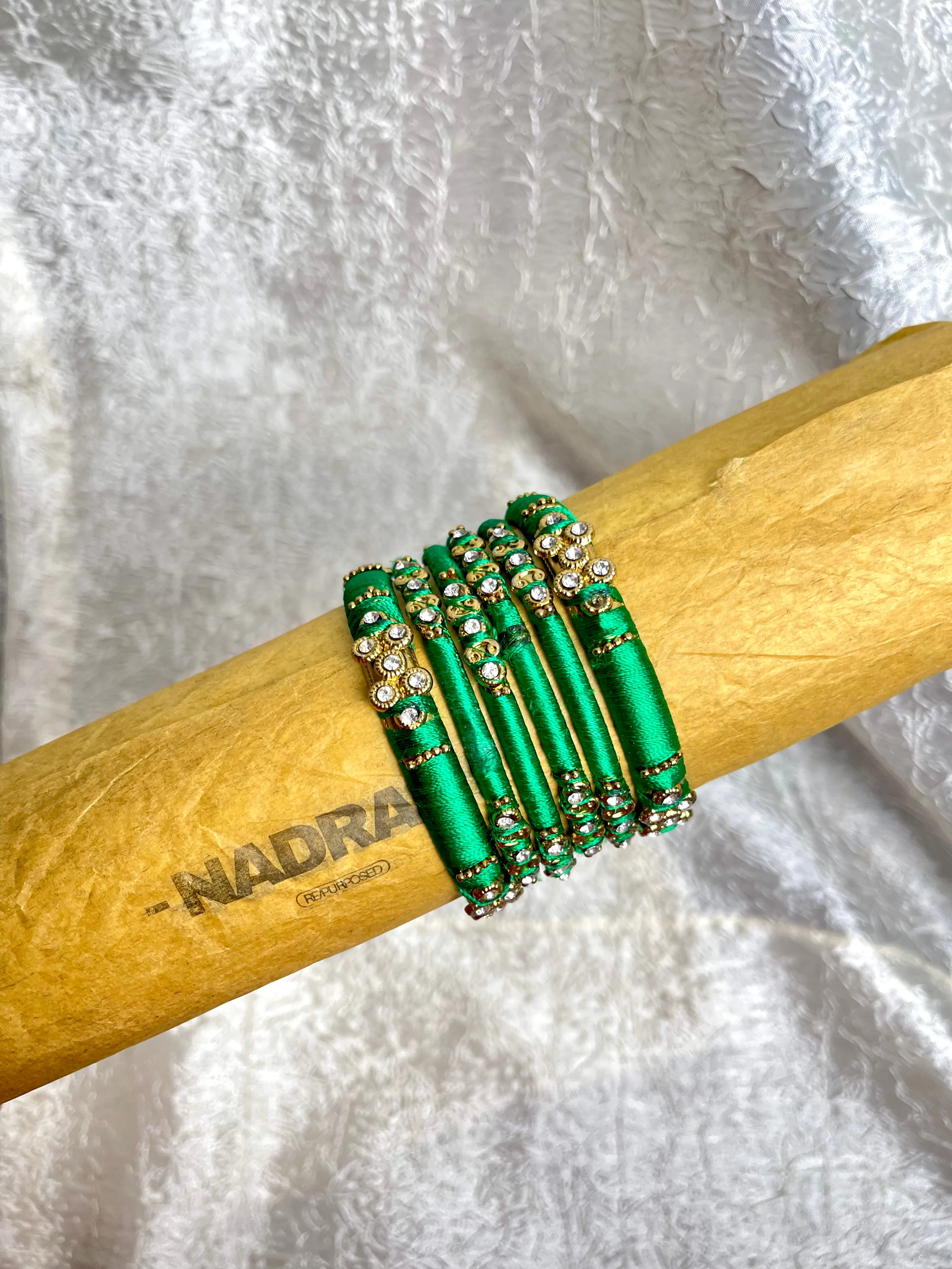 GREEN AND GOLD BANGLES