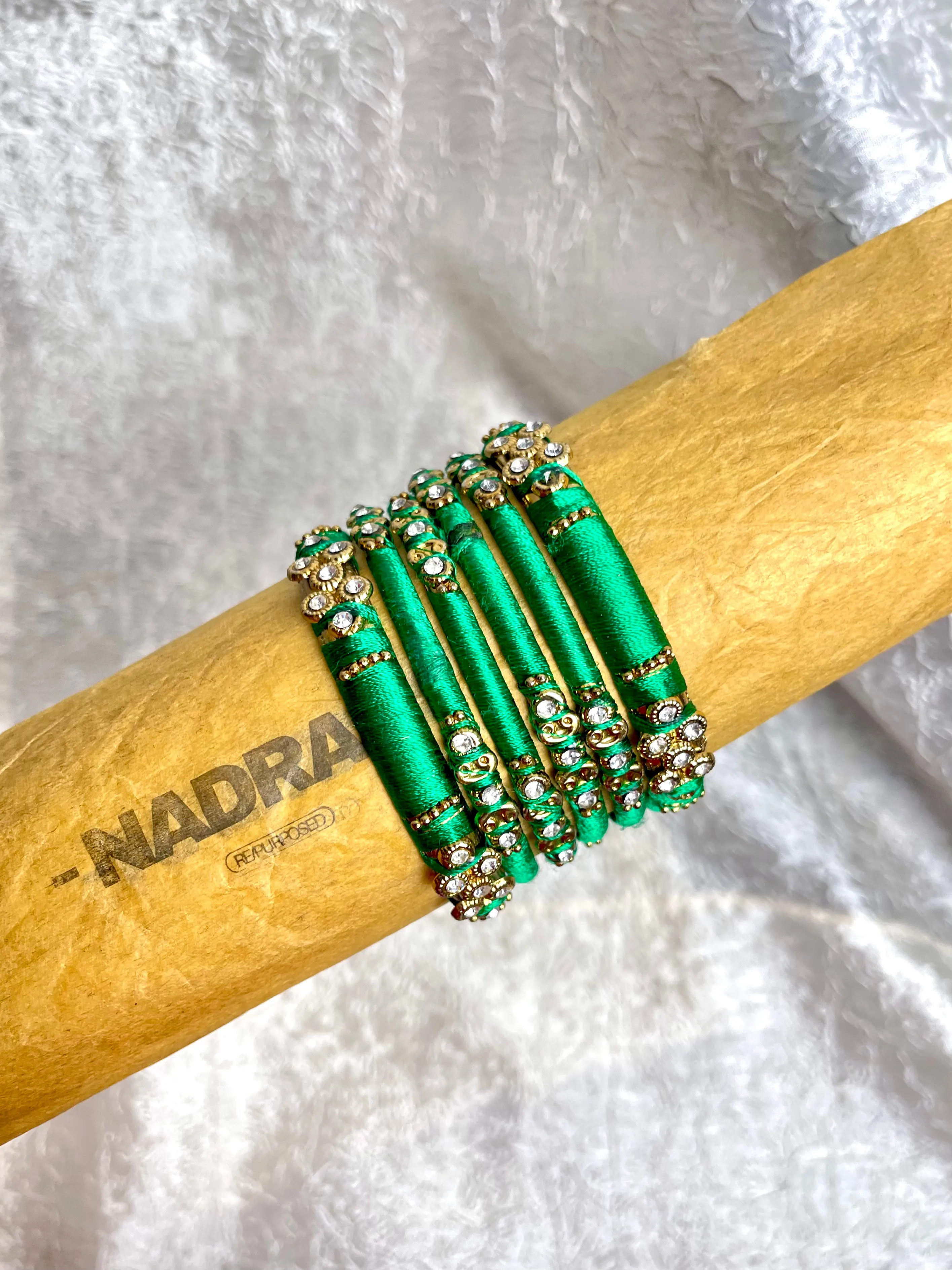 GREEN AND GOLD BANGLES