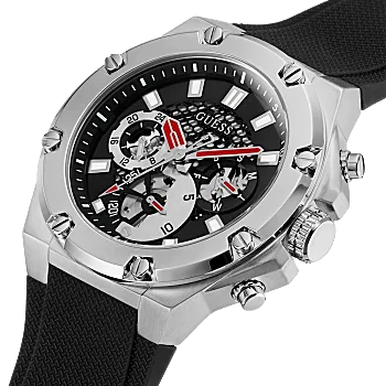 Guess GW0334G1 Black Silicone Strap Men Watches