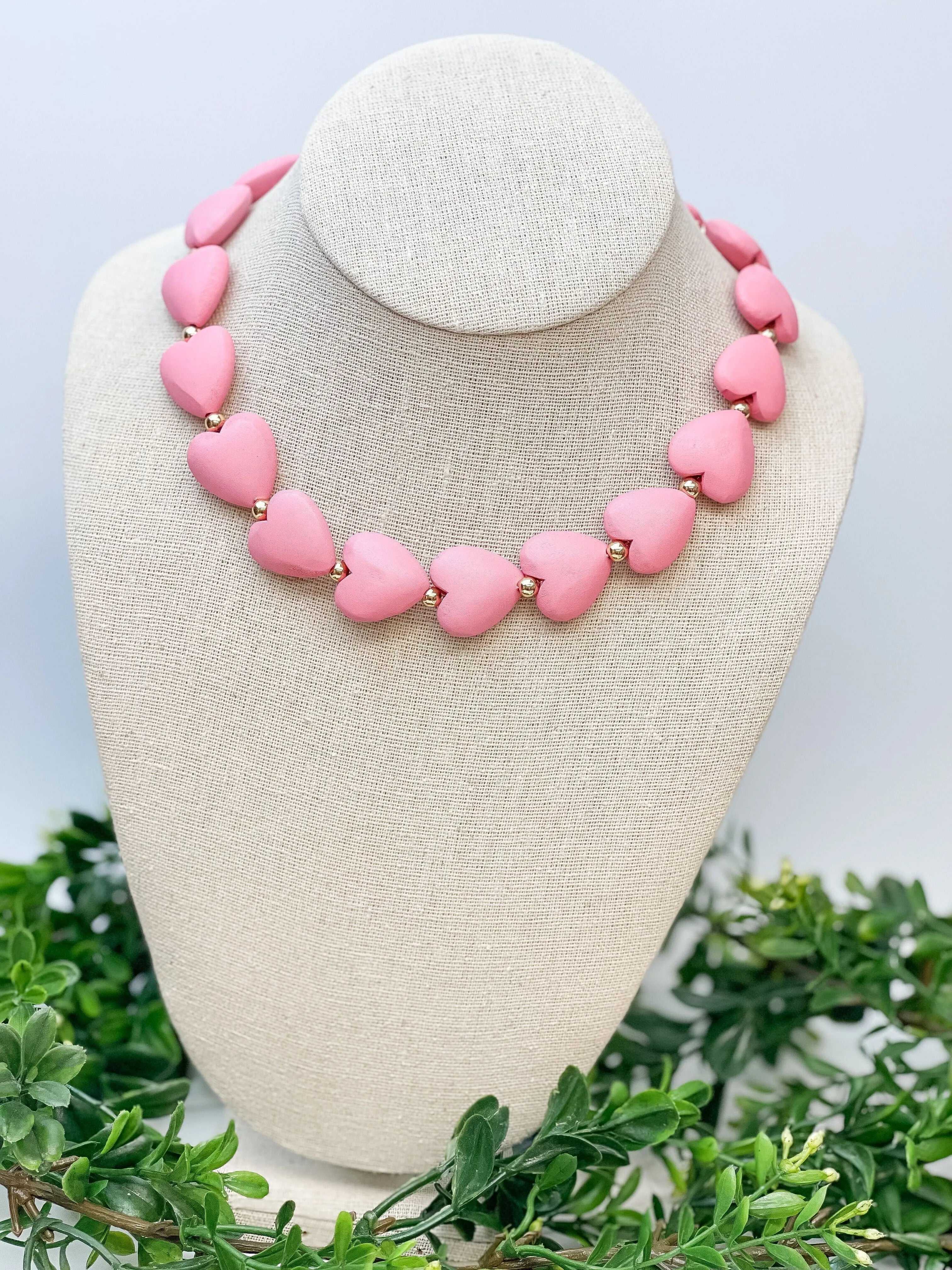Heart & Gold Bead Necklaces