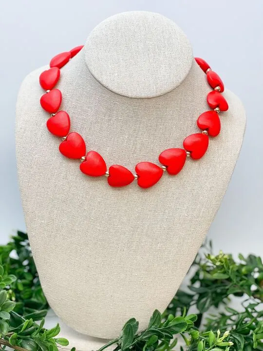 Heart & Gold Bead Necklaces