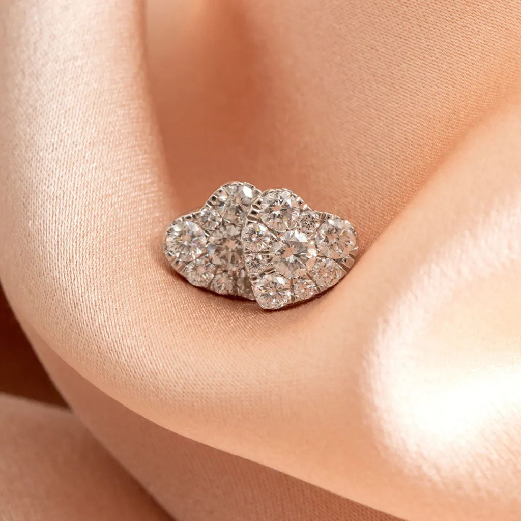 Heart Diamond Earrings .50ct | 9ct White Gold