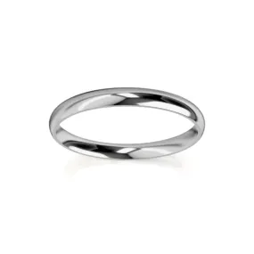 High Dome 2.5mm - 9ct White Gold