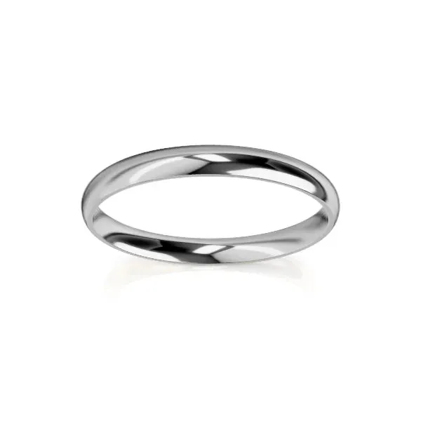 High Dome 2.5mm - 9ct White Gold