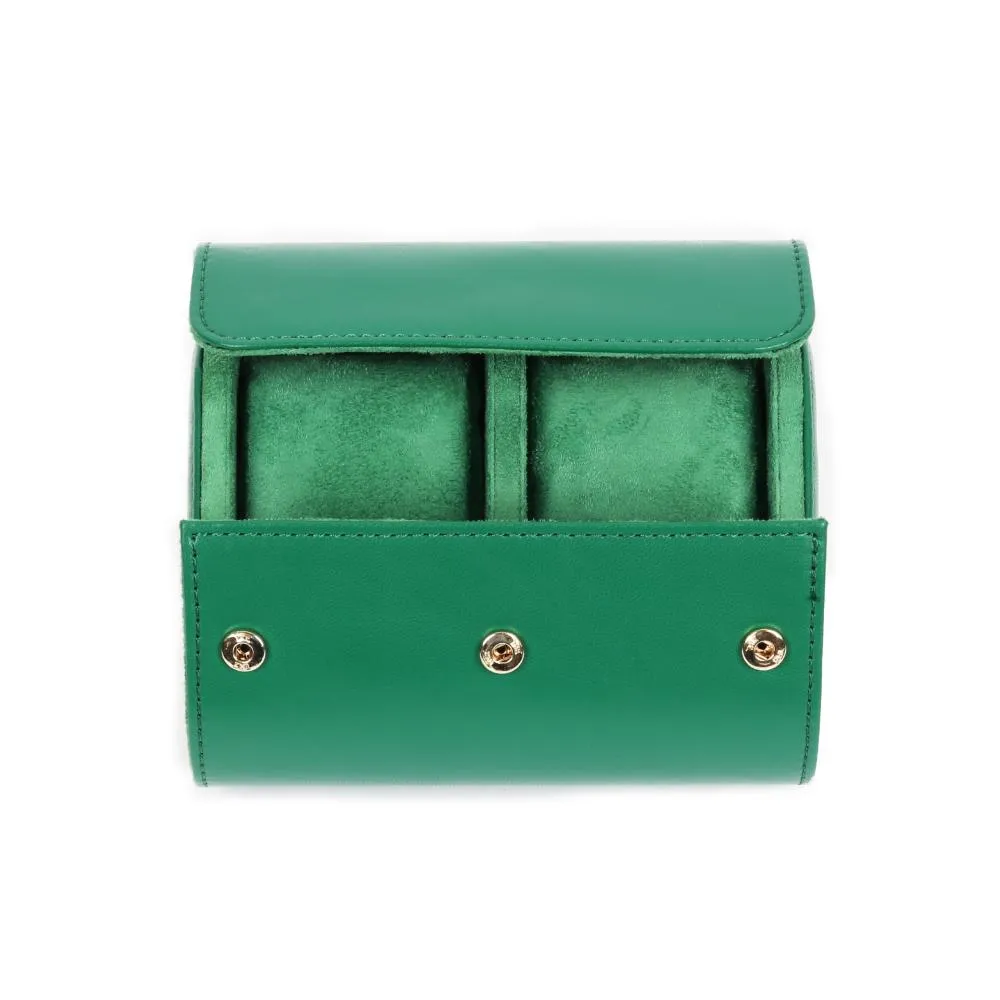 HQ Watch Case 2 Slots Travel Watch Roll Green