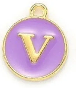 Lavender Initial Letter Charms - Add On to Necklace