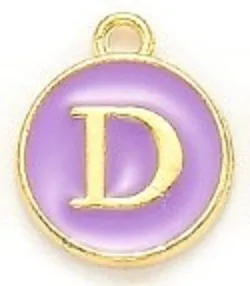 Lavender Initial Letter Charms - Add On to Necklace