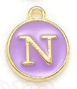 Lavender Initial Letter Charms - Add On to Necklace