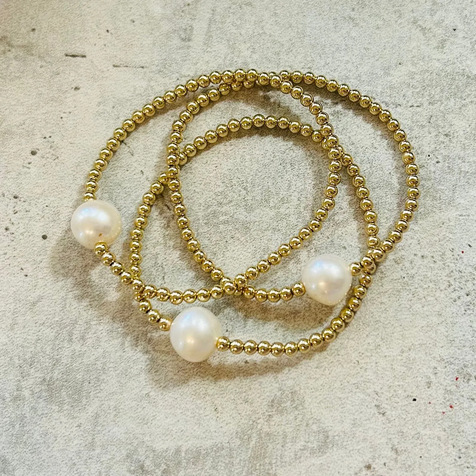Luminous Pearl Orbit Stretch Bracelet