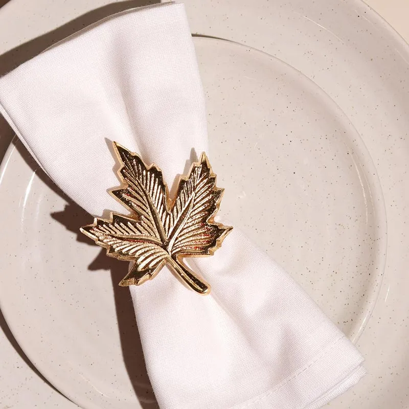 Maple Leaf Elegant Napkin Rings | Set of 4 , 6