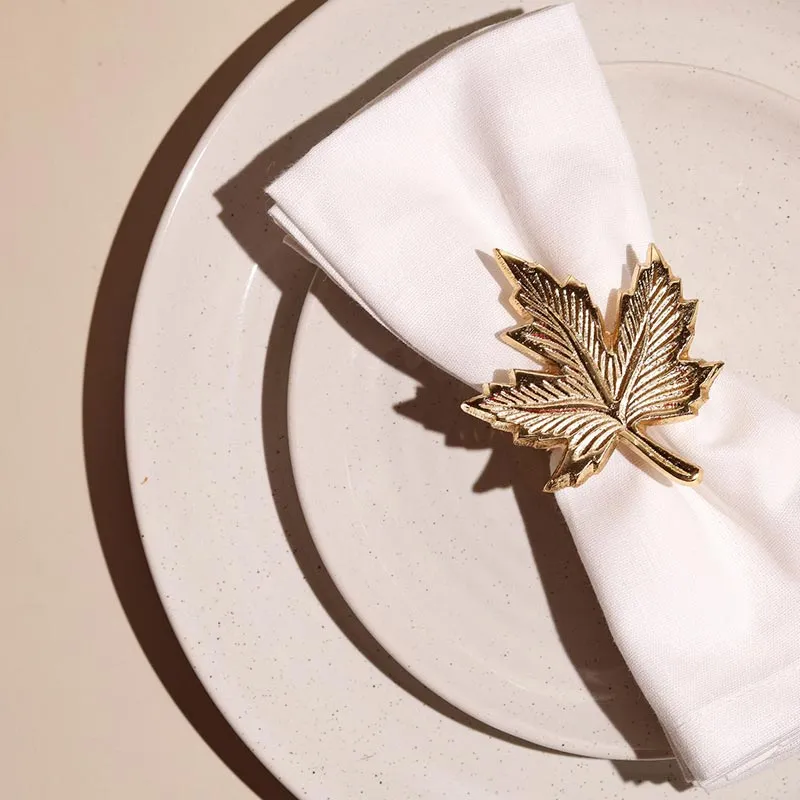 Maple Leaf Elegant Napkin Rings | Set of 4 , 6