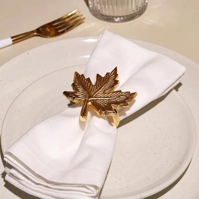 Maple Leaf Elegant Napkin Rings | Set of 4 , 6