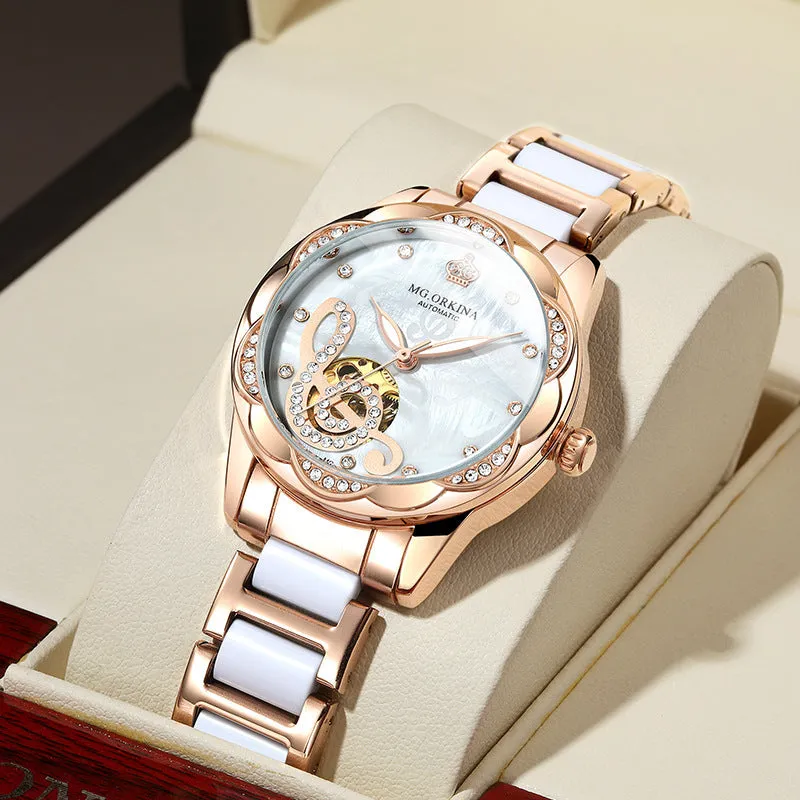 New Designer Luxury Women's Mechanical Watches with Top Brand Ceramic Components
