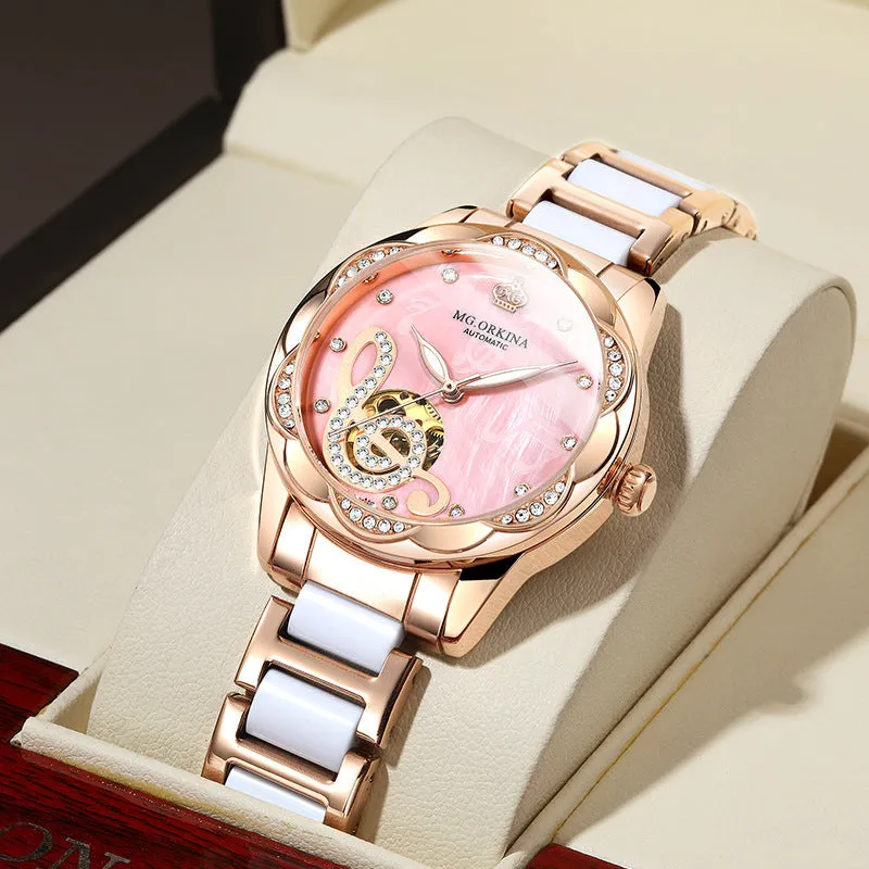 New Designer Luxury Women's Mechanical Watches with Top Brand Ceramic Components