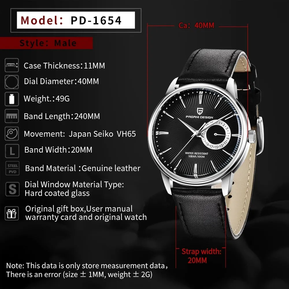 PAGANI DESIGN Elegant Luxury Waterproof Quartz Men Watches