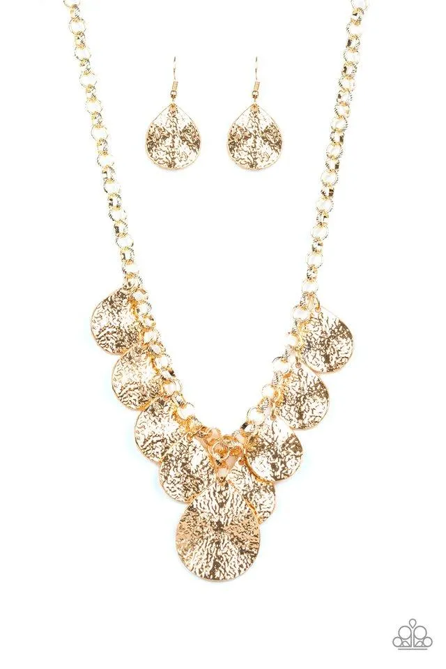 Paparazzi Necklace ~ Texture Storm - Gold
