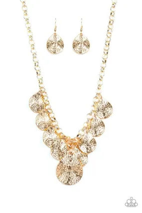 Paparazzi Necklace ~ Texture Storm - Gold