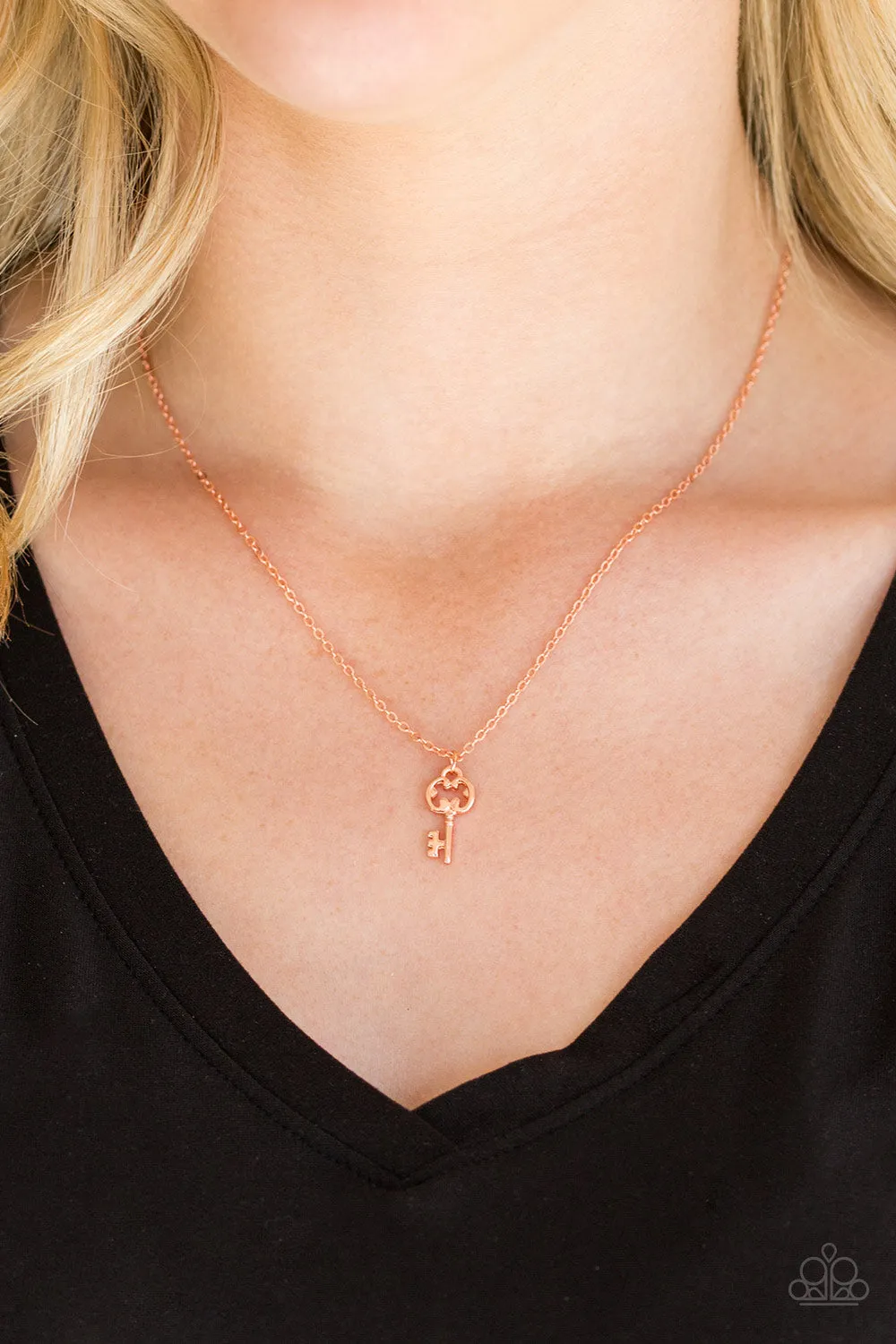 Paparazzi Very Low Key Copper Short Necklace