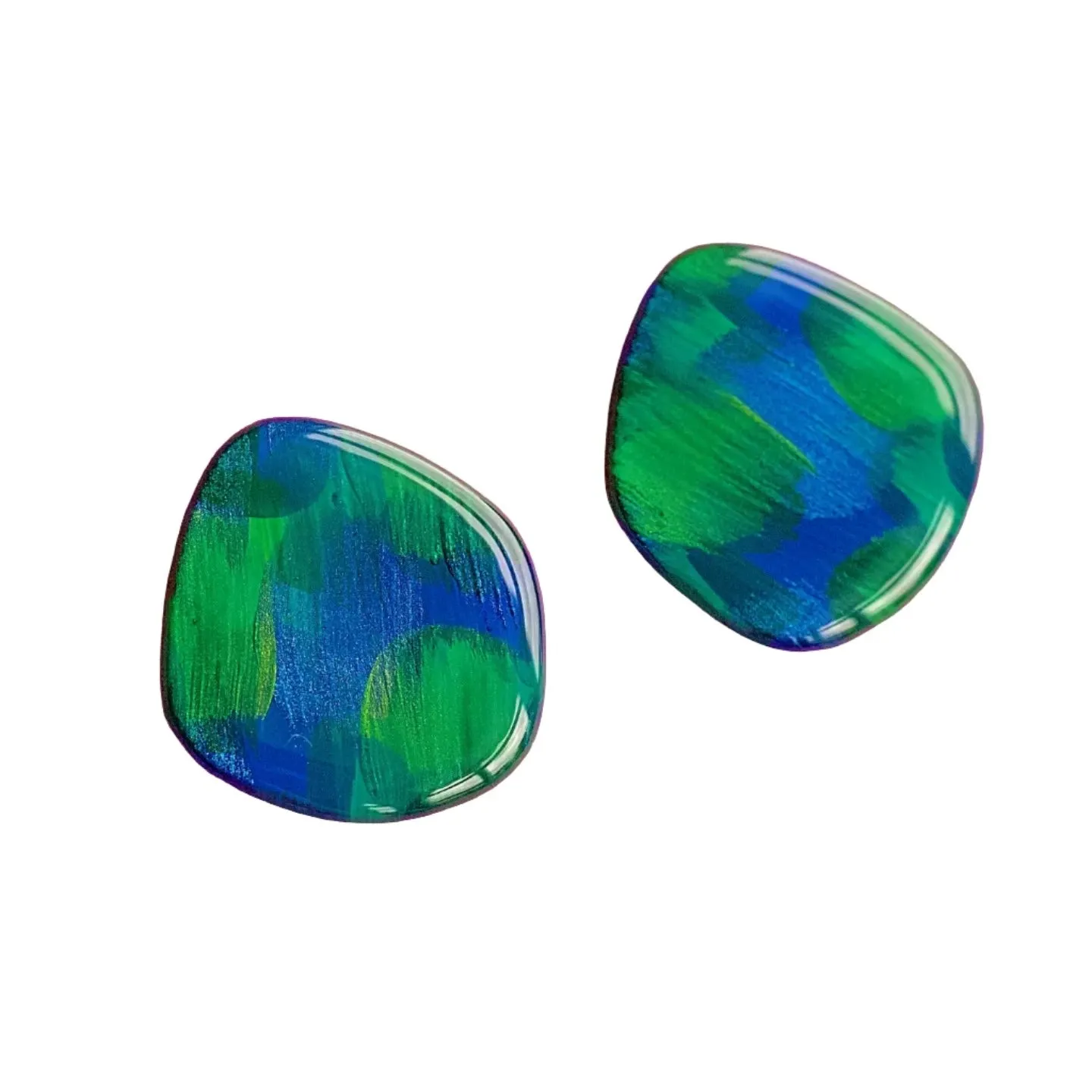 Peacock Vibes Stud Earrings