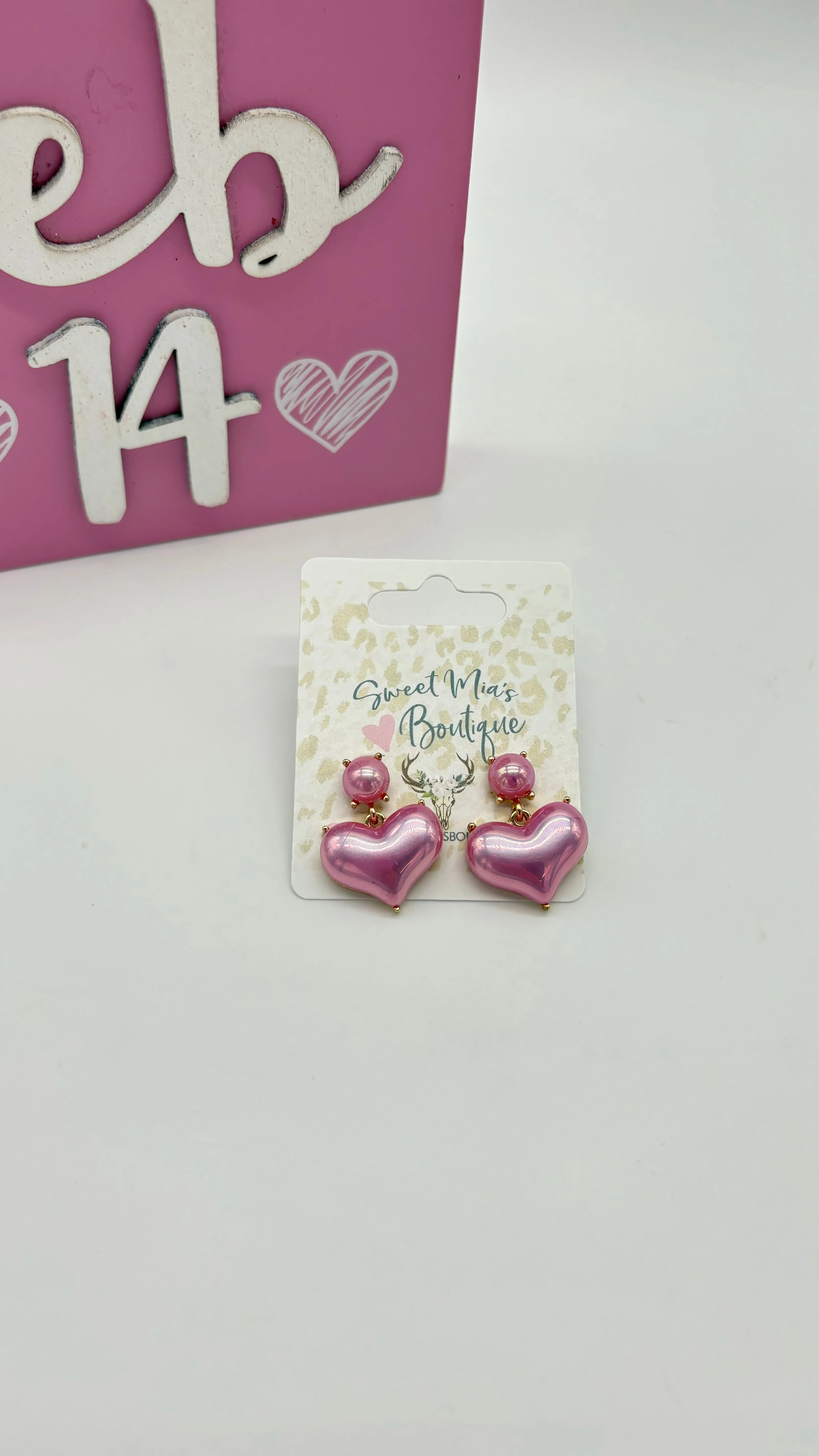 Pearl and Heart Earrings