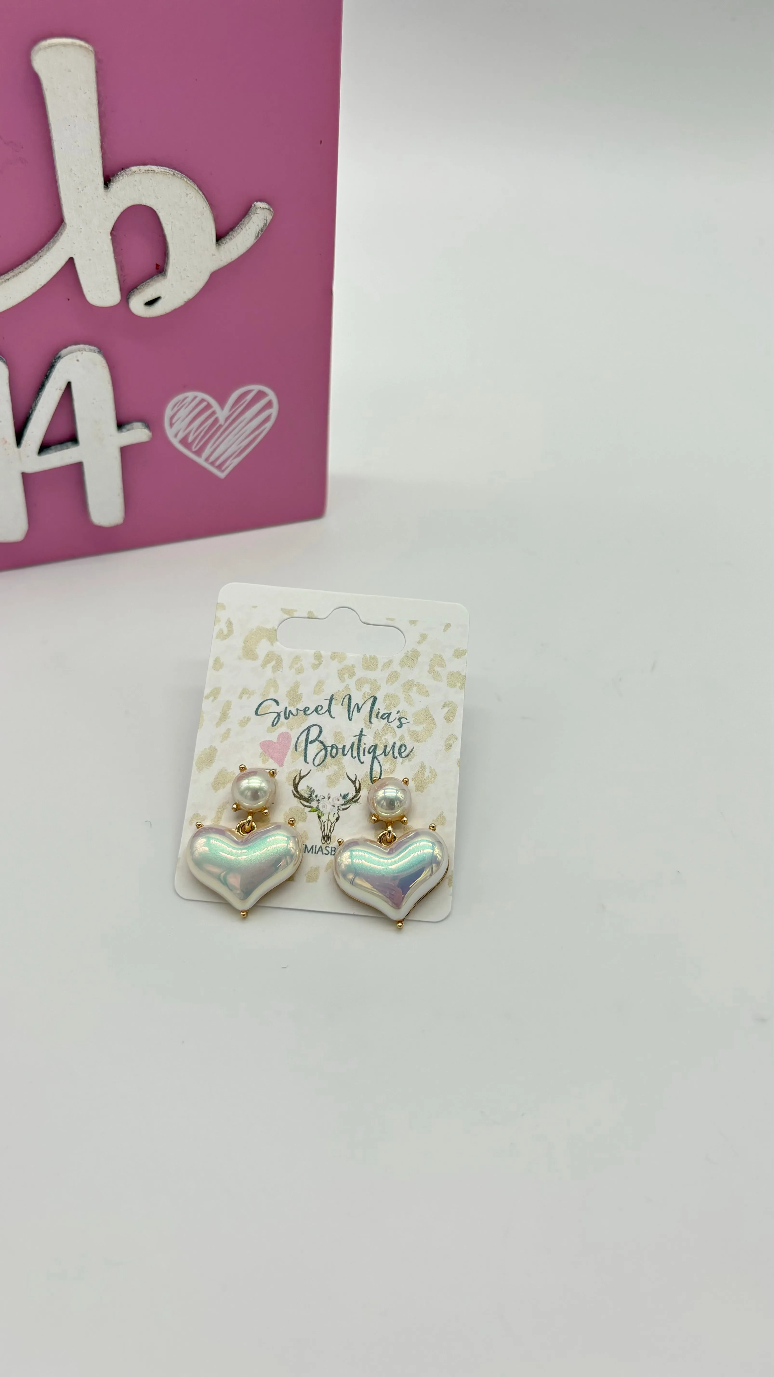 Pearl and Heart Earrings