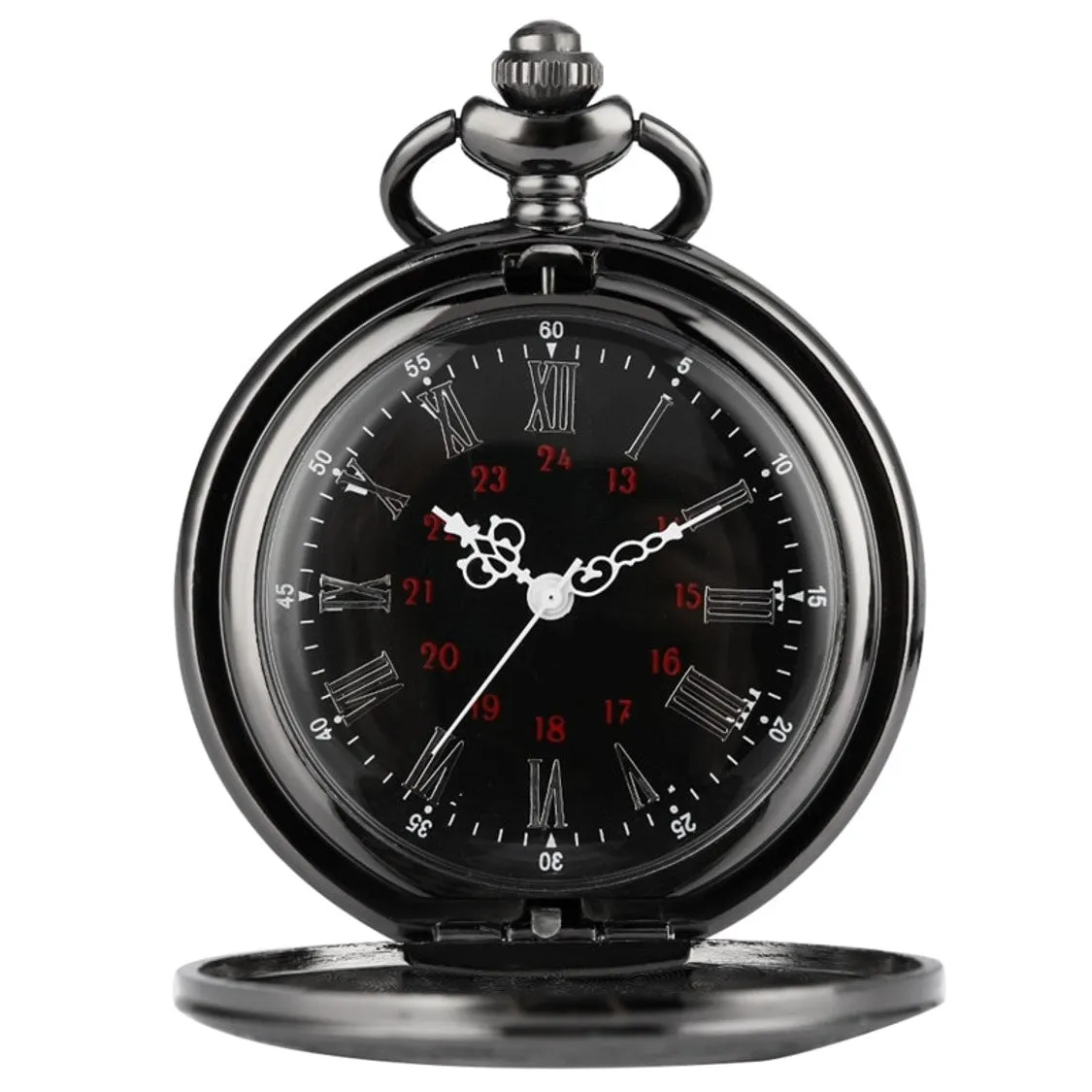 Pocket Watches Black Roman Numerals Pocket Watches With Chain Vintage Men Pocket Watches