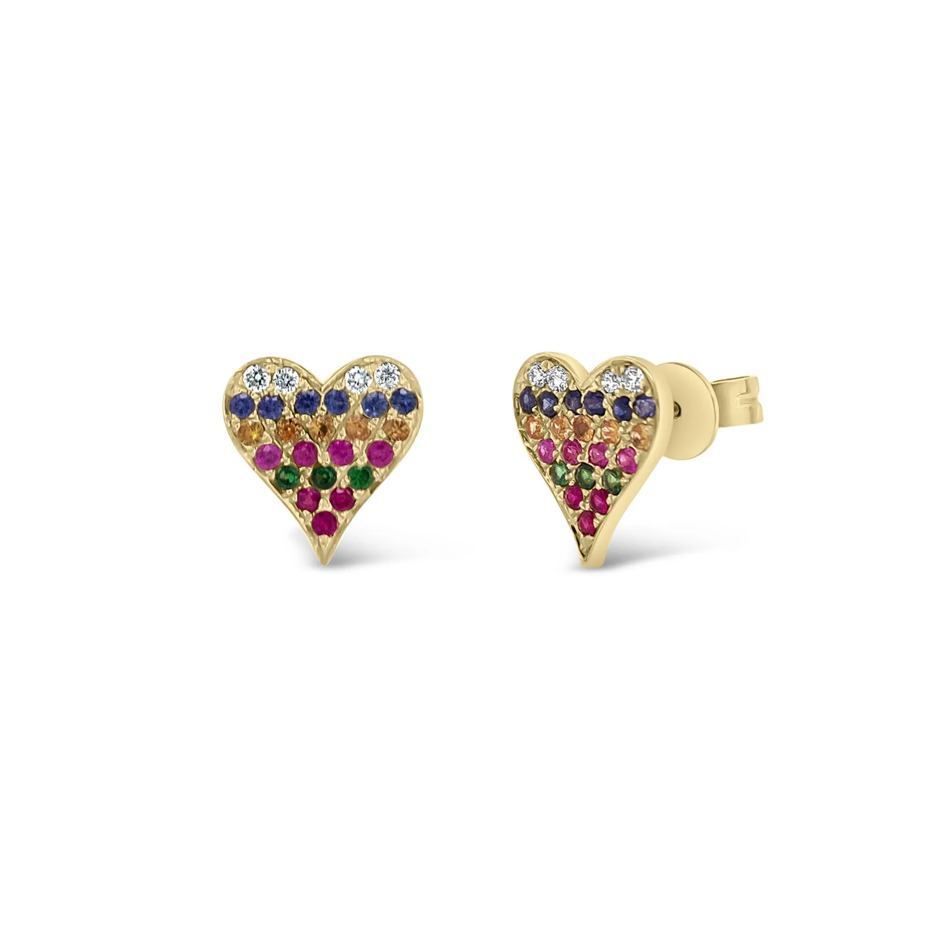 Rainbow Heart Stud Earrings