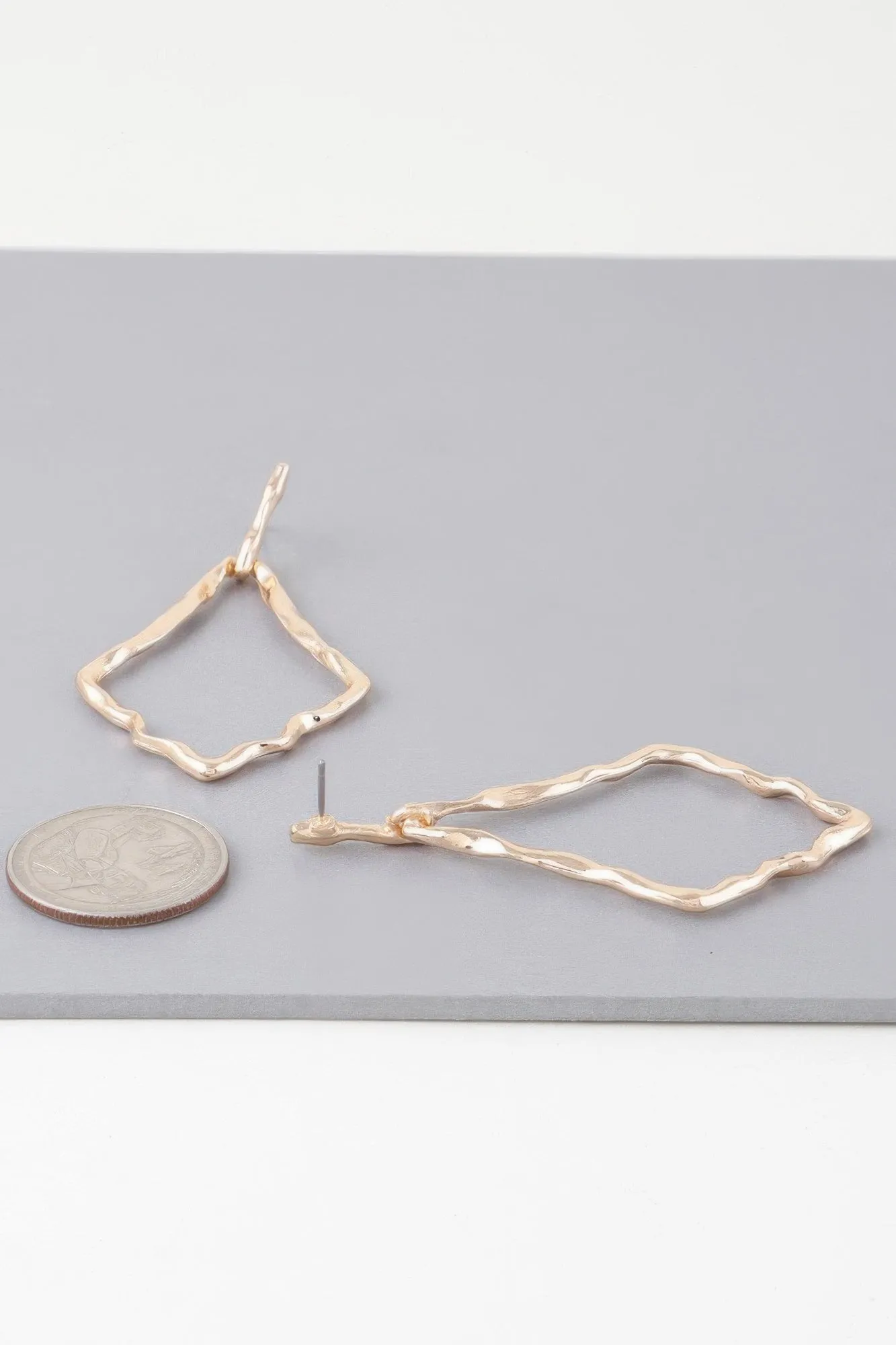 Shiny Hammered Kite Earrings