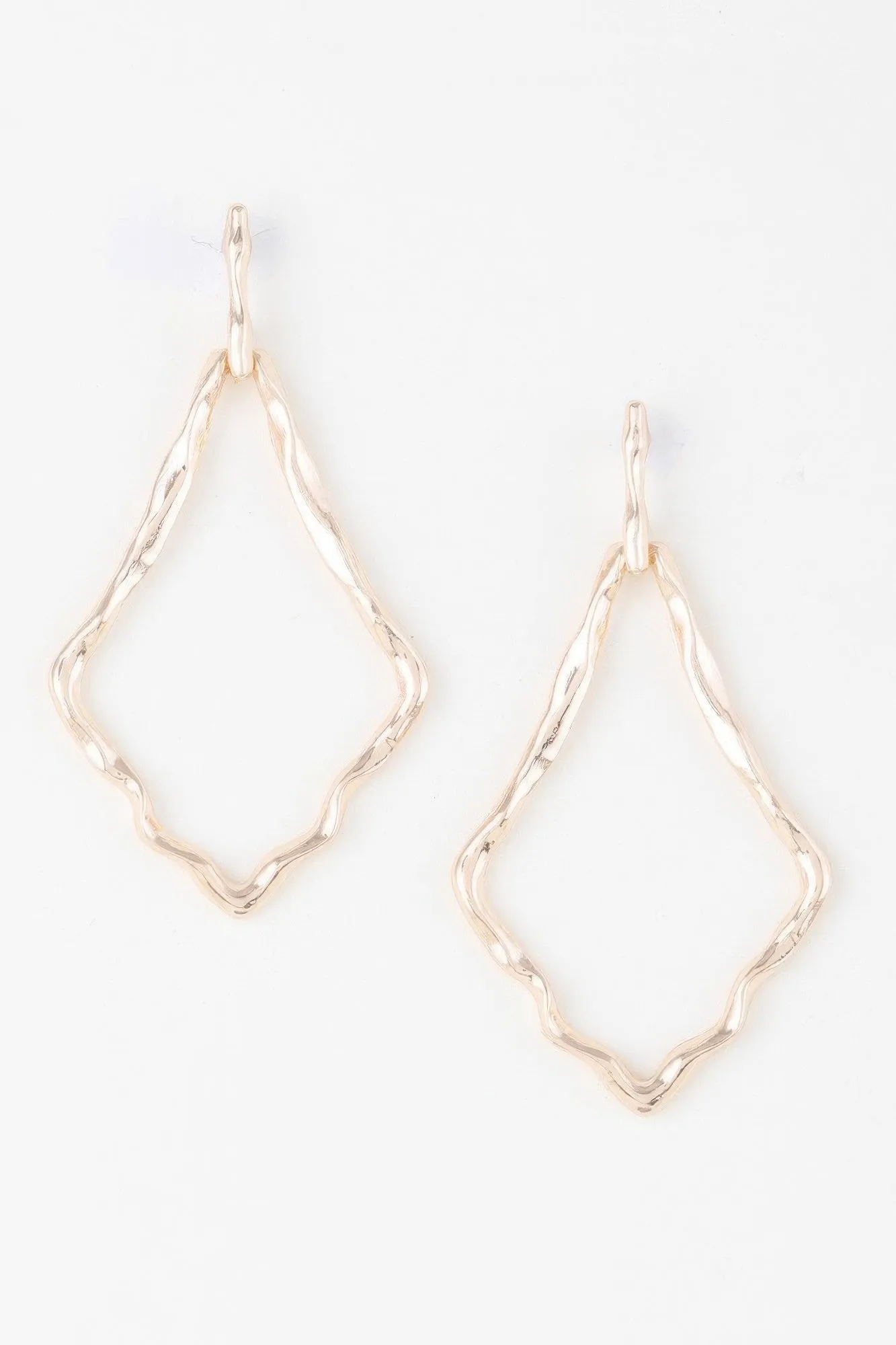 Shiny Hammered Kite Earrings