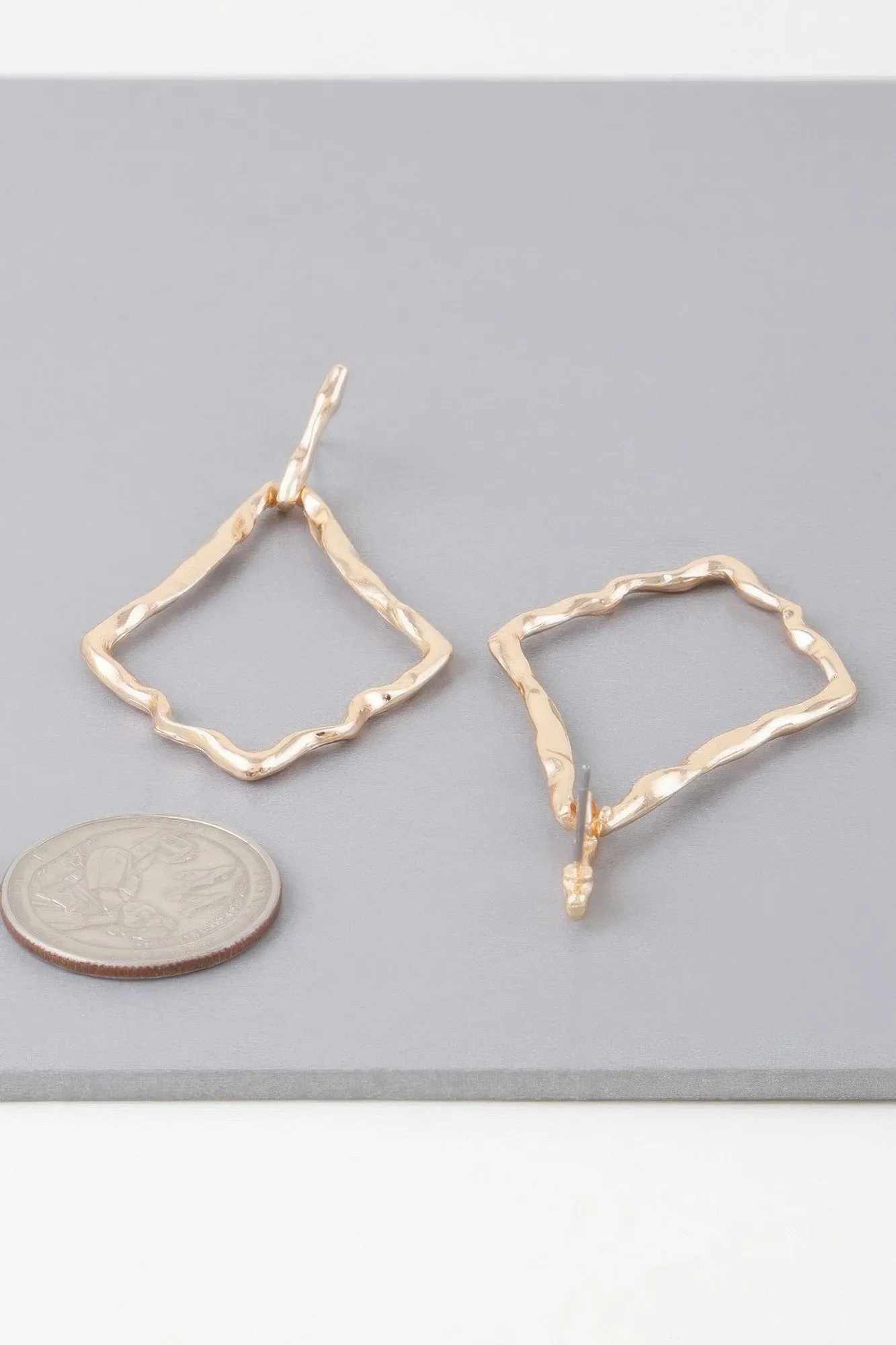 Shiny Hammered Kite Earrings