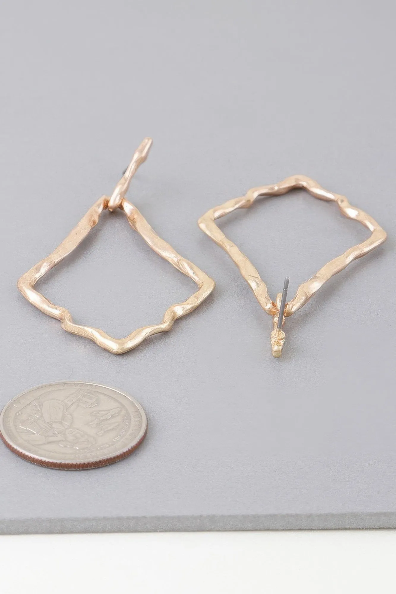 Shiny Hammered Kite Earrings