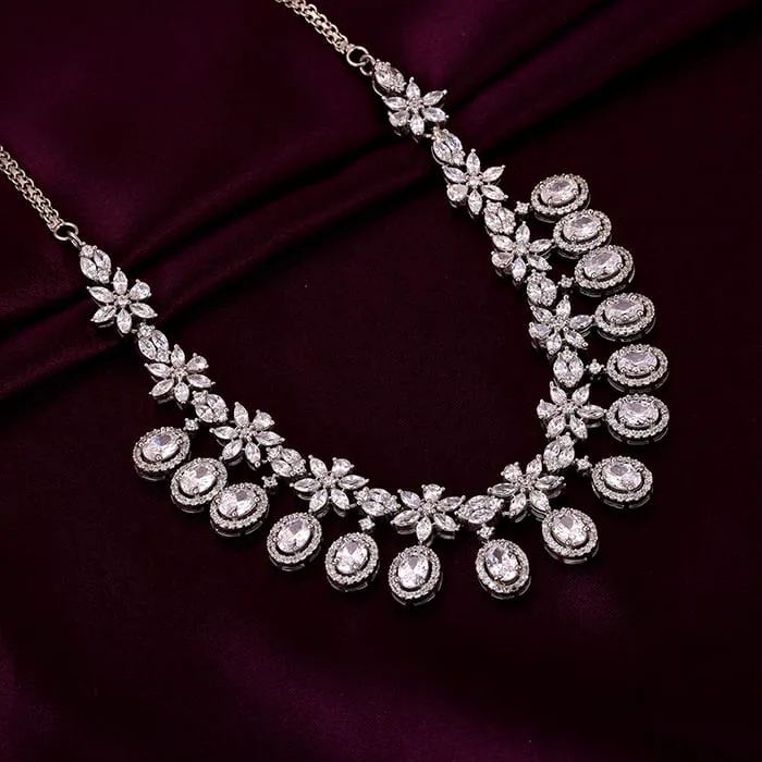 Silver Gleaming Bridal Necklace