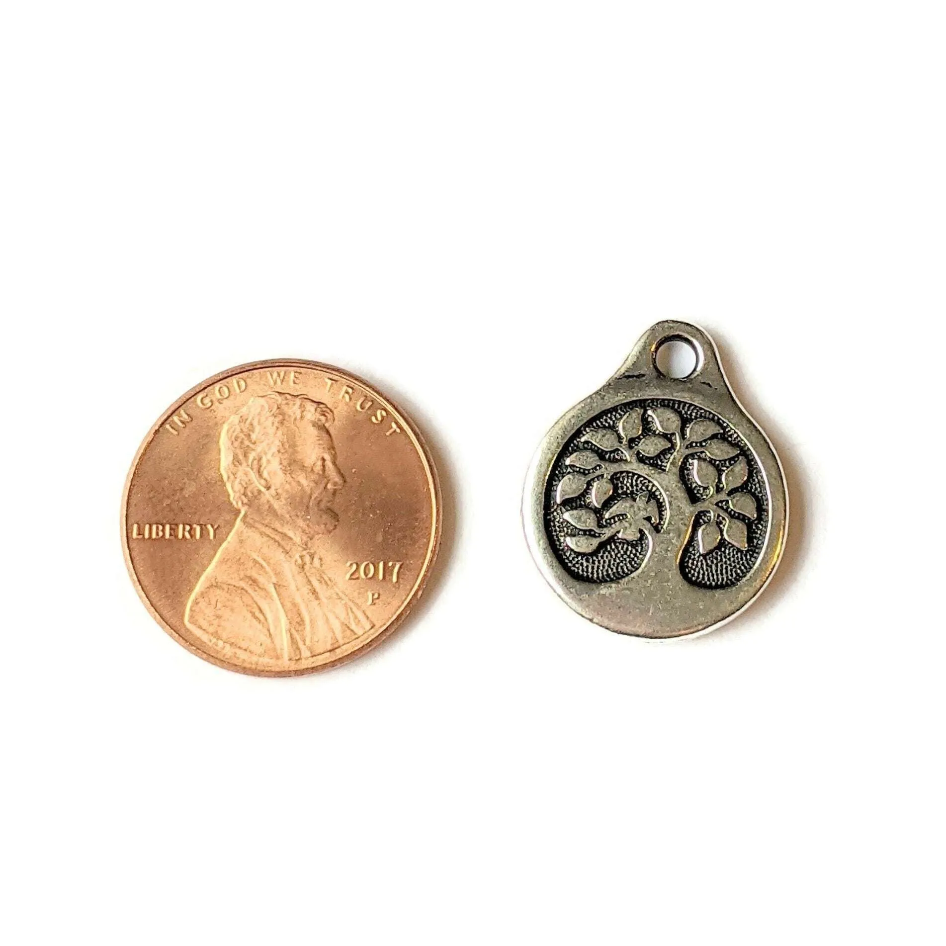 Silver Tree of Life Disc Charm II
