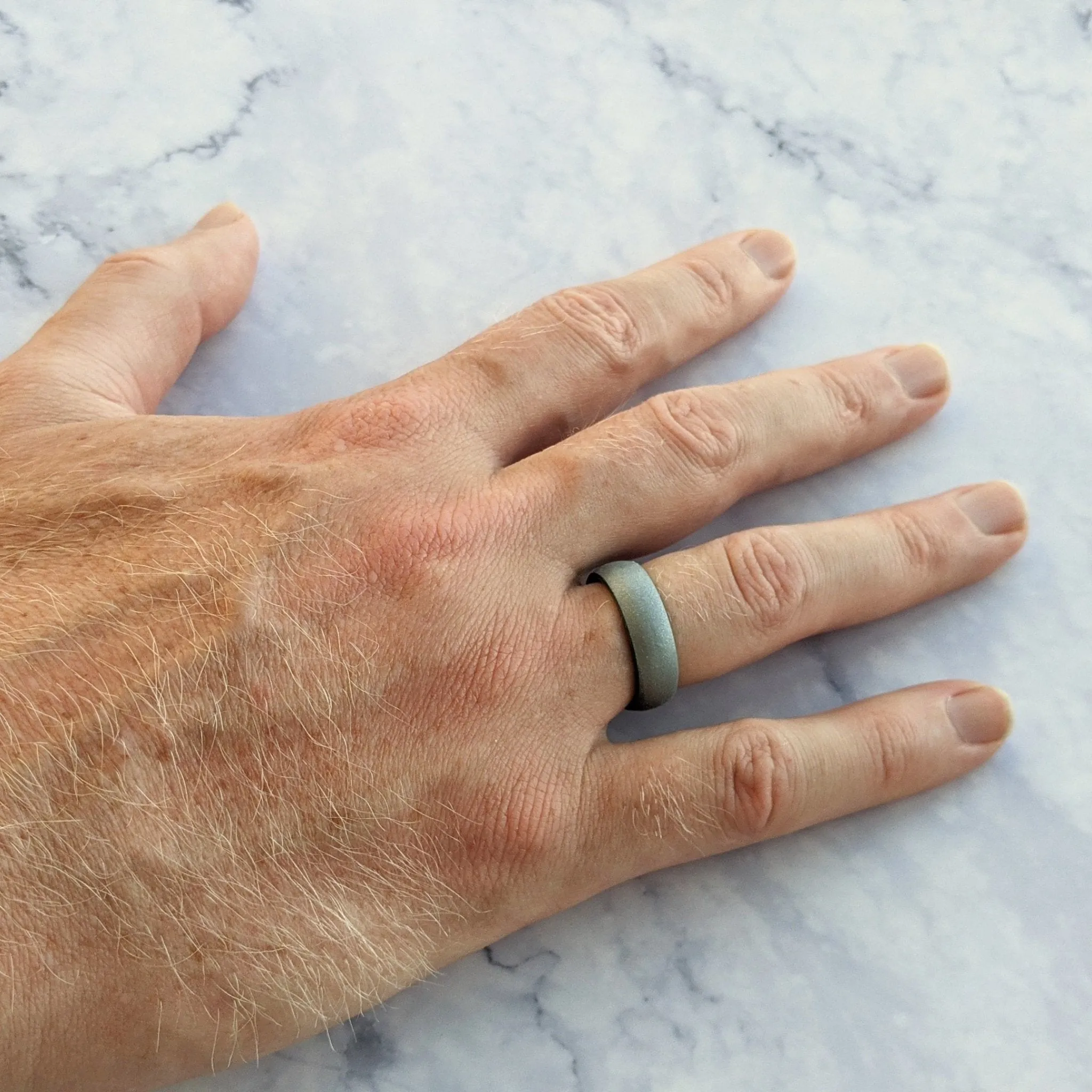 Smooth Silver Breathable Silicone Ring For Men and Women