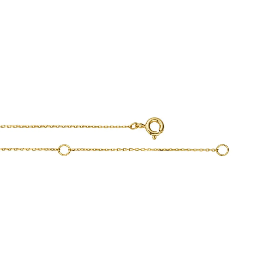 Solid Gold Genuine Diamond Initial Letter Necklace
