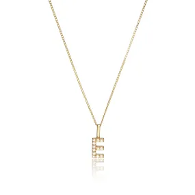 Solid Gold Genuine Diamond Initial Letter Necklace