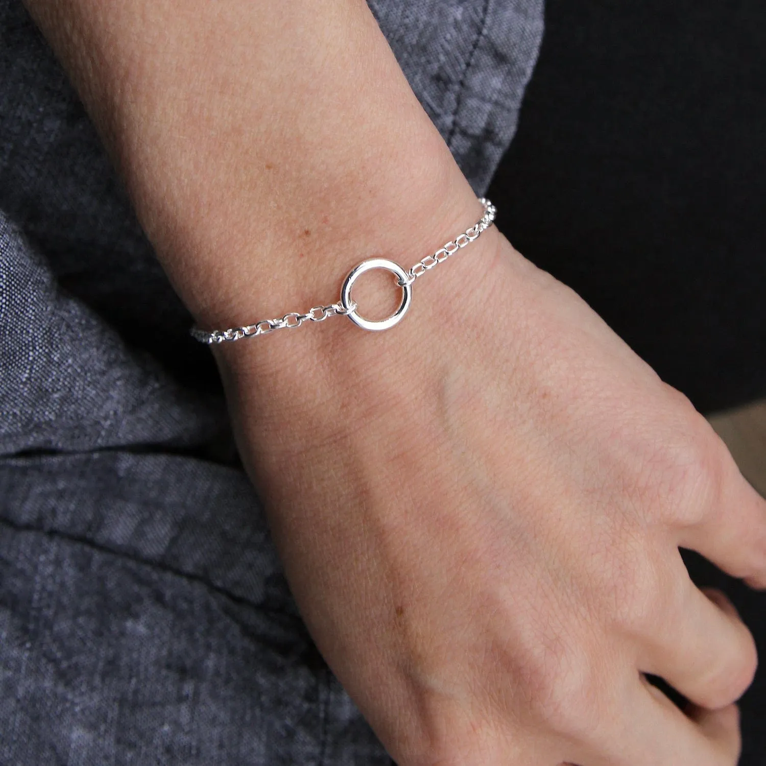 Sterling Silver Heavy Circle Bracelet